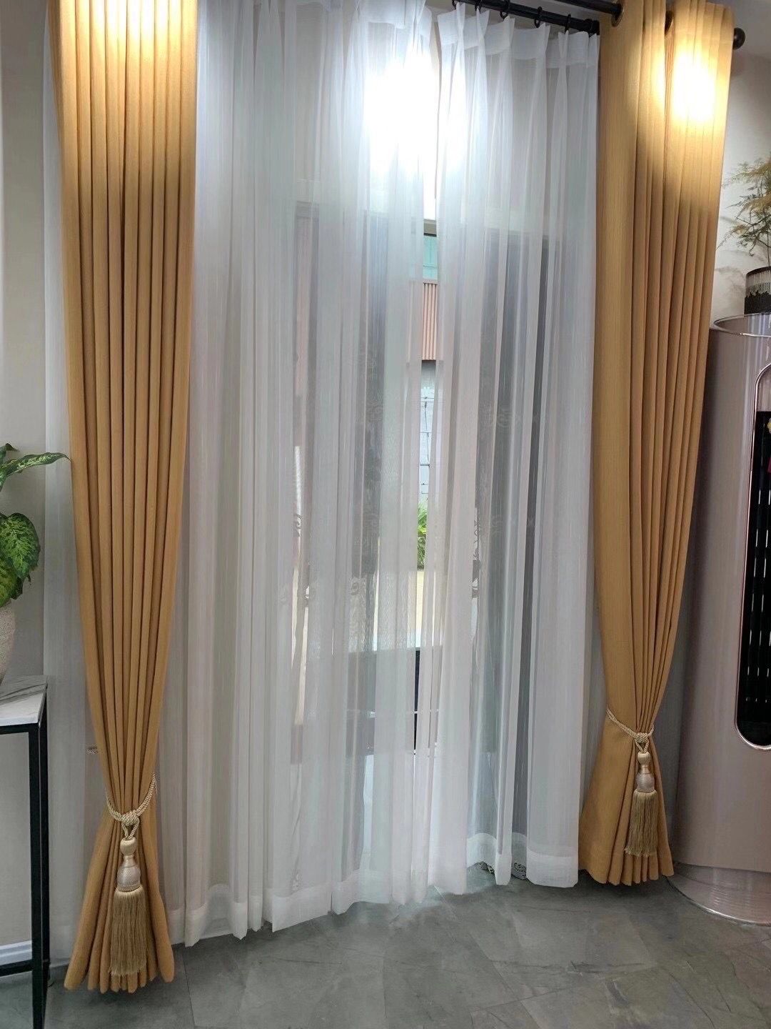 福田香蜜湖窗帘定做安栢丽晶遮光窗帘安装