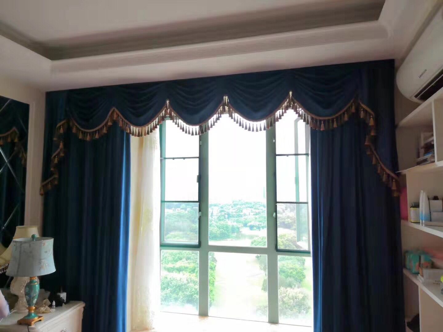 福田南园窗帘定做中通锦龙花园遮光窗帘安装